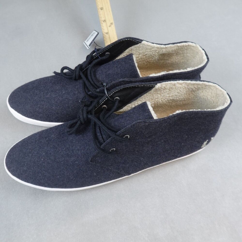NWT Fred Perry Shoes Mens US 12 Byron Mid Wool Sneaker Sherpa Charcoal Boot